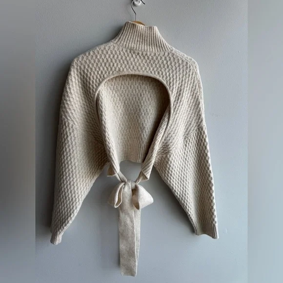 Zara Open Back Knit Mock Neck Sweater - Picture 7 of 7